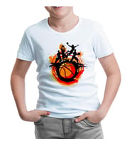 Basketbol - Sokak Topu Beyaz Çocuk Tshirt