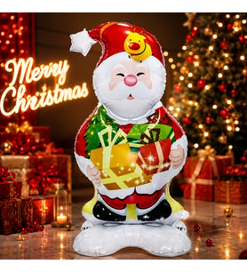 120 CM DEV NOEL BABA FOLYO BALON VİTRİN YILBAŞI AĞACI YILBAŞI BALONU SANTA CLAUS NEW YEAR'S BALLOON