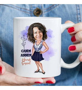 Kişiye Özel Şık Annem Karikatürlü Kupa Bardak