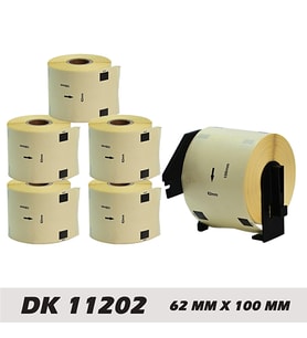 EcotagPlus Brother DK 11202 Etiket 62 mm x 100 mm - 6 x 300 Adet + Tutucu