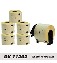 EcotagPlus Brother DK 11202 Etiket 62 mm x 100 mm - 6 x 300 Adet + Tutucu
