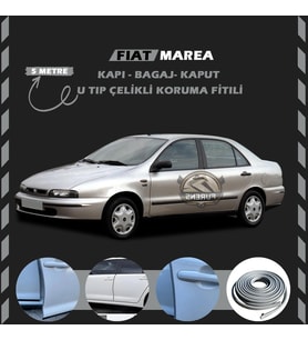 Fiat Marea Oto Araç Kapı Koruma Fitili 5metre Parlak Gri Renk