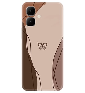 Infinix Smart 10 Kılıf Boutique Baskılı Resimli Kahve Kelebek Pcode -038