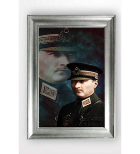 Gümüş Çerçeveli Atatürk Tablo cv743