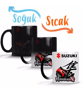 Suzuki Hayabusa Motosiklet Sihirli Kupa Bardak Porselen