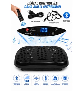 Glr 550 Siyah Güçlü Titreşimli Egzersiz Platformu Body Vibration Plate Makinesi