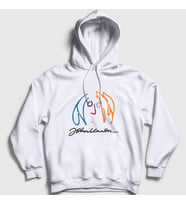 Presmono Unisex Beyaz Logo Beatles John Lennon Kapüşonlu Sweatshirt 34952tt
