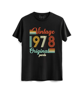 Vintage 1978 Original Parts Siyah Tshirt