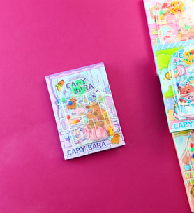 Capybara Temalı Mini Oyun Kapaklı Defter (Mor)