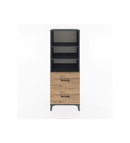 Hyperion Dolap 3 Raflı 2 Çekmeceli 60x44x163 Antrasit-Çam