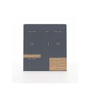 Arges Dolap 11 Raflı 4 Çekmeceli 2 Askılı 220x30x243 Antrasit-Antrasit/Çam