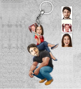 Kişiye Özel Aile Ahşap Anahtarlık-10