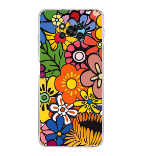 PrintiFy Poco X3 NFC ile Uyumlu Retro Color 2  Kamera Korumalı Şeffaf  Kılıf