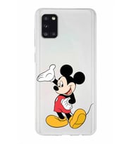 Samsung Galaxy A31  Kapak Mickey Mouse Tasarımlı Şeffaf Silikon Kılıf
