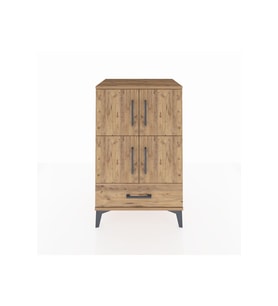 Hyperion Komodin 4 Raflı Tek Çekmeceli 4 Kapaklı 60x44x96 Çam-Çam