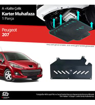 S-Dizayn Peugeot 207 Çelik Karter Muhafaza 2006-2014 A+ Kalite (Karışık)