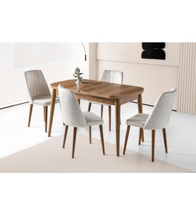 Venüs Milano MDF Mutfak Masa Sandalye Takımı 80x130  (Kahverengi)
