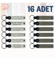 Beyaz & Kül Gri, Doğa Yürüyüşü Ekibine Veda Anısı, 16’li Set, İsim Yazılı Anlamlı Deri Hediyelik