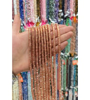 Hematit Taşı Rondela Kesim Parlak Roz 6x3mm Doğal Taş Dizi