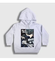 Presmono Unisex Çocuk Beyaz Poster Anime Kuroshitsuji Kapüşonlu Sweatshirt 131361tt (Beyaz)