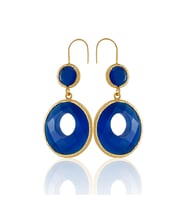 Kadir Jewellery 22 Ayar Altın Kaplama Kadın Taşlı Küpe -El İşçiliği Ve Hipoalerjenik Küpe