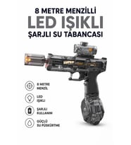 Sarjlı Otomatik Su Tabancası Led Işıklı Geniş Su Hazneli Gerçekçi Geri Tepme Efektli Uzak Menzilli