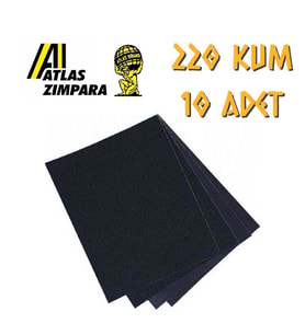 Atlas 188 Su Zımparası 220 Kum - 10 Adet (Siyah)