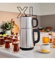 Karaca TeaBig XL 35 Çay Bardağı Kapasiteli 2 in 1 Çelik Çay Makinesi ve Su Isıtıcı Inox