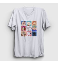 Presmono Unisex Beyaz Poster Family Guy T-Shirt 300838tt