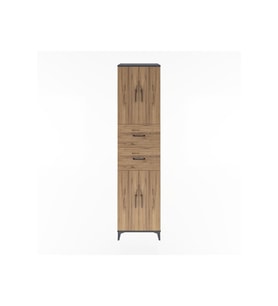 Hyperion Dolap 3 Raflı 2 Çekmeceli 4 Kapaklı 60x44x243 Antrasit-Çam