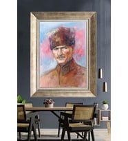 Gümüş Çerçeveli Atatürk Tablo za205