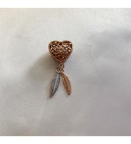 Bayan Gümüş Pandora Bileklik Uyumlu Rose Kalpli Rüya Kapanı Charm