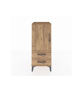 Hyperion Komodin 2 Raflı 2 Çekmeceli Tek Kapaklı 44x44x106 Çam-Çam
