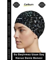 #Bone Uzun Saç Kaymaz Su Geçirmez Sızdırmaz Yüzücü Havuz Deniz Bonesi Elastik Bez Yüzme Şapkası