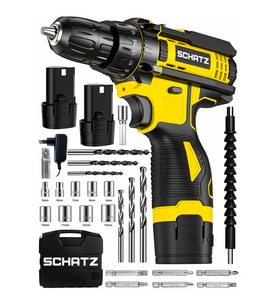 12v Çift Akülü Çelik Şanzıman Bakır Sargılı Vidalama Matkap 24 Parça Set