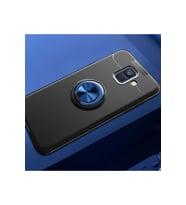 Samsung Galaxy J6 Uyumlu Kılıf Zore Ravel Silikon Kapak (Siyah-Mavi)