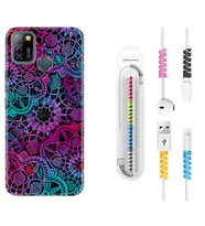 INFINIX Smart 4 5 6 Zero 8 S5 Pro Kılıf Kablo Koruma Spiral Silikon Colurful Mandala 1667