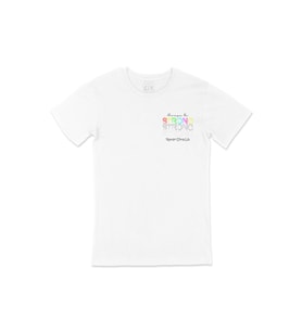 Strong Güçlü Ol Cep Logo Tasarımlı Beyaz Tişört