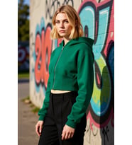Kadın Kapüşonlu Düşük Kol Fitted Fermuarlı Örme Sweatshirt Fonksiyonel Dayanıklı Kaliteli Şık