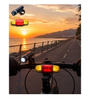 Bisiklet LED Far Seti – Beyaz Ön Far ve Kırmızı Arka Stop Işığı