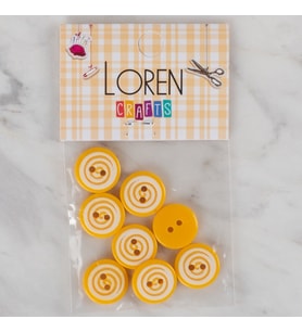 Crafts 8 Li Sarı Yuvarlak Düğme - 455
