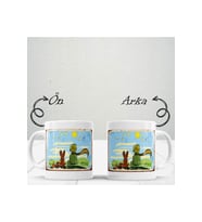 Retro Tasarımlı Porselen Kupa (Baskılı)