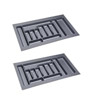 2 Adet Çekmece İçi Kaşıklık 85 x 49 cm Gri Mutfak Çekmece Düzenleyici 