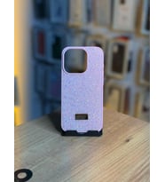 İPhone 15 Pro Uyumlu Taş Desenli Silikon Yumuşak Kılıf (Pembe)