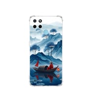 PrintiFy Realme C21y ile Uyumlu Simya Serisi Sonsuz Akış Tasarımlı Uv Baskılı Köşe Korumalı Antişok Kılıf