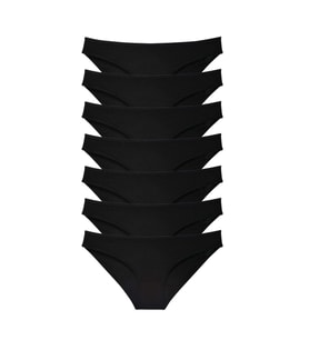 7 adet Süper Eko Set Likralı Kadın Slip Külot Siyah