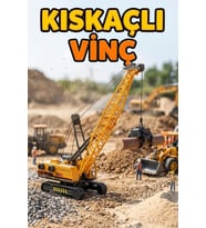 1:55 Ölçekli Hareketli Kıskaçlı Vinç - Sürtmeli Paletli Tomruk Taşıyıcı İnşaat İş Makinesi (30 cm)