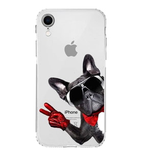 PrintiFy iPhone XR ile Uyumlu Köpek 2 Kamera Korumalı Şeffaf Kılıf