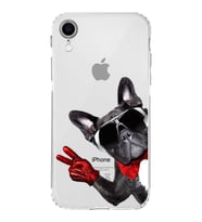 PrintiFy iPhone XR ile Uyumlu Köpek 2 Kamera Korumalı Şeffaf Kılıf