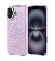 iPhone 16 Plus Kılıf Taşlı Tasarımlı Kapi Kılıf (Lila)